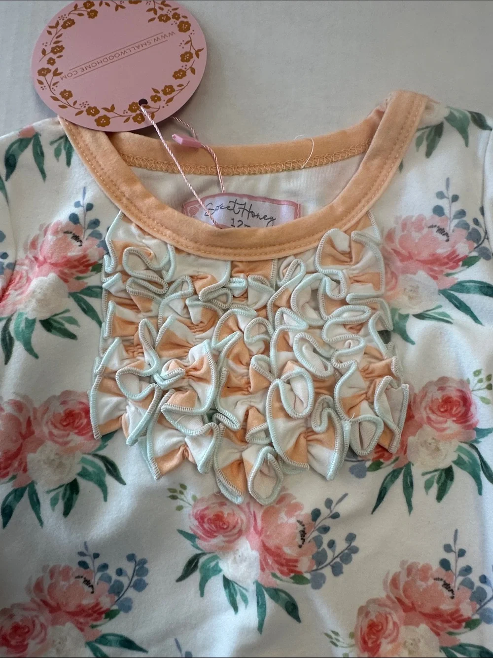 SweetHoney Ruffled Peach Pajamas NWT 12m